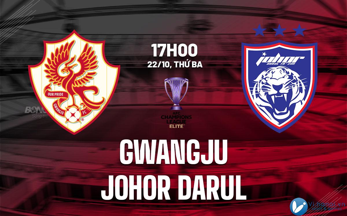 Dự đoán bóng đá Gwangju vs Johor Darul cup c1 AFC Champions League ưu tú hôm nay