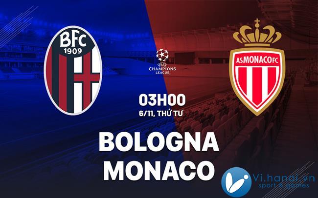 Soi kèo bóng đá Bologna vs Monaco Champions League hôm nay