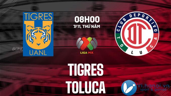 Dự đoán bóng đá Tigres vs Toluca vdqg mexico hôm nay