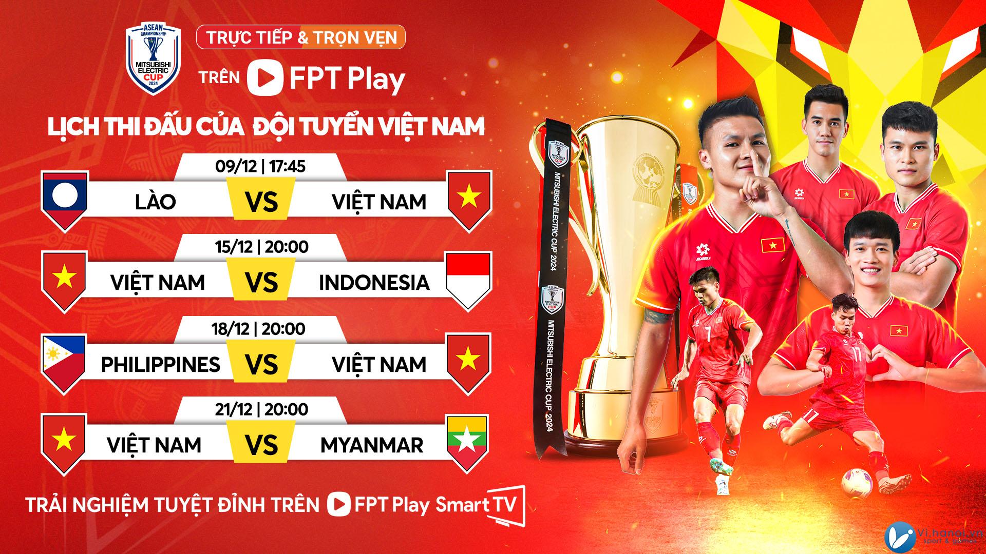 Lịch thi đấu bóng đá Việt Nam tại ASEAN Cup sao chép