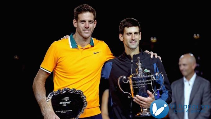 Del Potro (trái) thua Djokovic ở chung kết US Open 2018. Ảnh: USTA