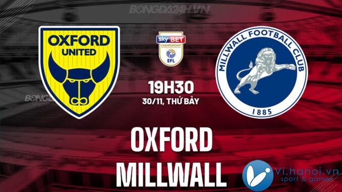 Oxford đấu với Millwall