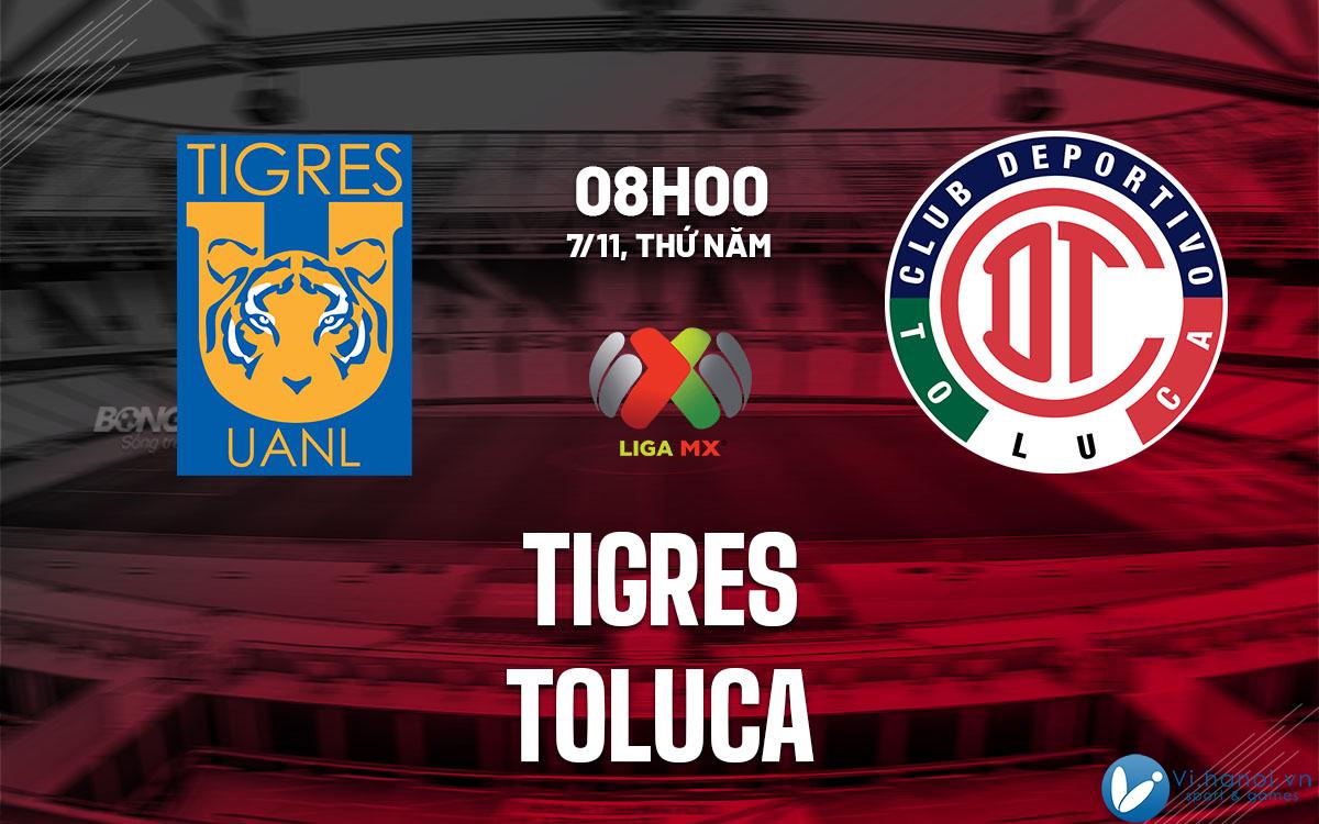 Dự đoán bóng đá Tigres vs Toluca vdqg mexico hôm nay