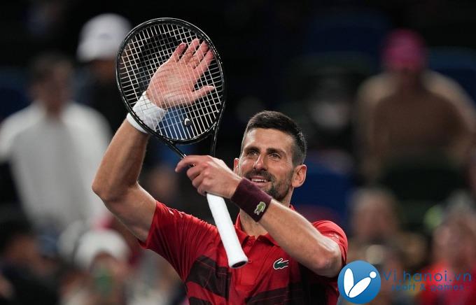 Djokovic tại Shanghai Masters vào tháng trước, giải đấu mà anh đã lọt vào trận chung kết. Ảnh: Reuters