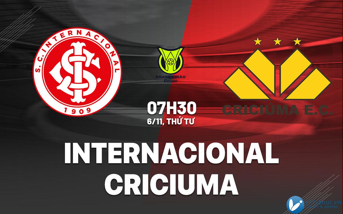 Nhận định bóng đá Internacional vs Criciuma vdqg Brazil hôm nay