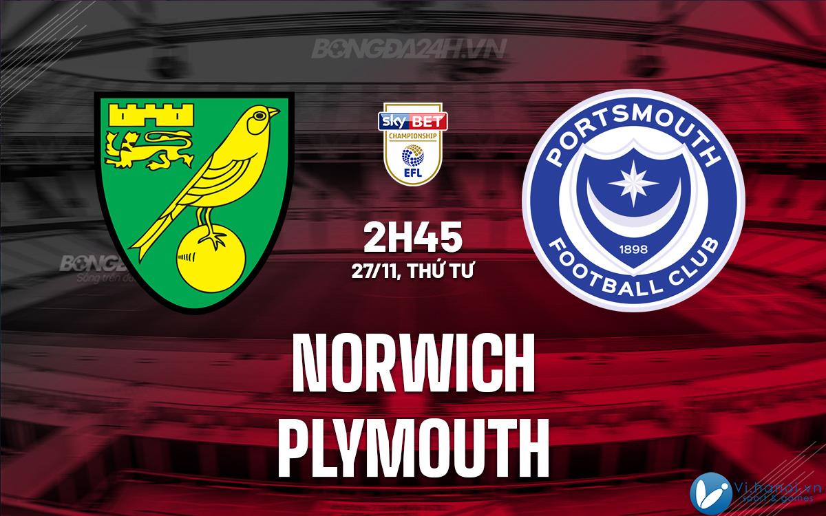 Norwich đấu với Plymouth