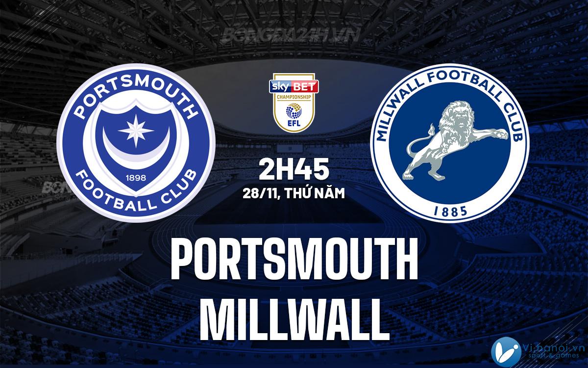 Portsmouth đấu với Millwall