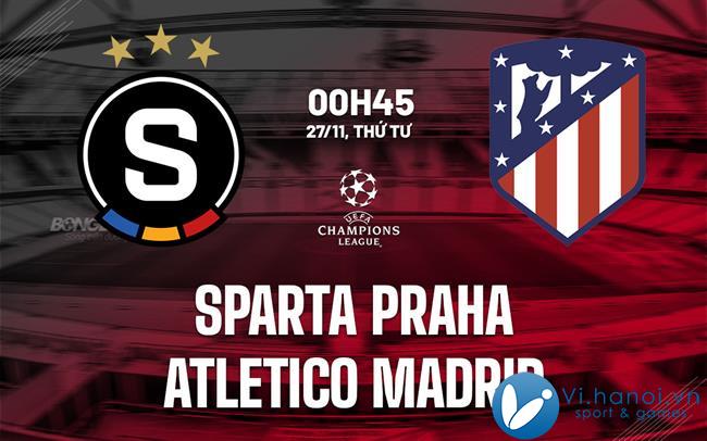 Soi kèo bóng đá hôm nay Sparta Praha vs Atletico Madrid Champions League